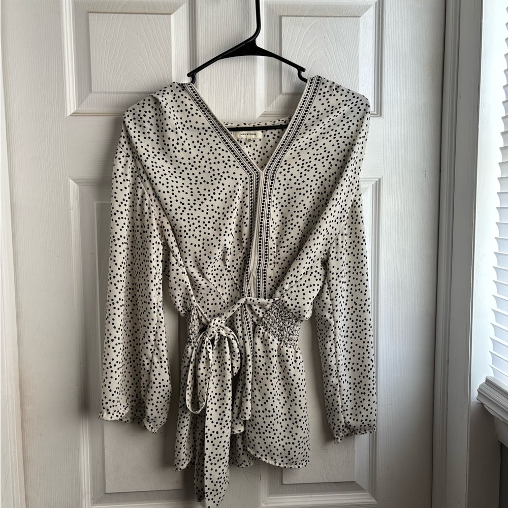 Polka Dot Long Sleeve Blouse
